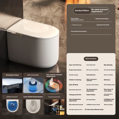 Toilette automatique à une pièce moderne salle de bains en céramique avec télécommande