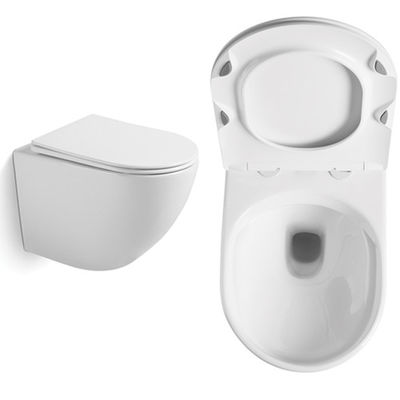 Vòng mỏng cạnh tường lắp đặt nhà vệ sinh màu trắng cho phụ nữ thân thiện