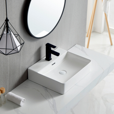 Hoogwaardige Sanitair Artikelen Aanrecht Wit Badkamer Wastafel Vessel Sinks Waskom Keramische Wastafel voor Hotel Project