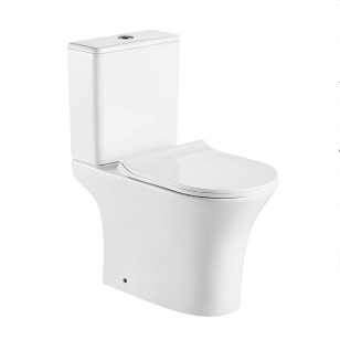 Made in China Bathroom Cream Wind Sanitary Ware Two Piece Toilet Set WC Two Piece Floor to Floor Round Toilet