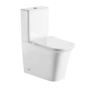 Back To Wall Two Piece Toilet Rimless Toilet For Bathrooms Comfortable Power Flush White Two Piece Toilet
