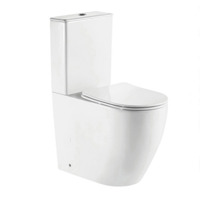 Europe Close-Coupled 2 Piece Toilet Ceramic Bathroom Toilet Sanitary Ware Rimless Back to Wall Toilet for Bathrooms