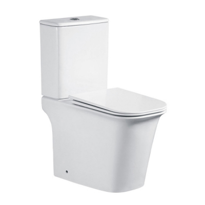 Sanitary Ware Water Closet Wash down Ceramic Bathroom Rimless P Trap Two Piece Toilet