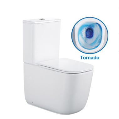 White Ceramic Toilet With Soft Close Cover Slow-Close Quiet Hinges Durable & Easy To Clean