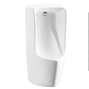 Men's Wall-Mounted White Ceramic Urinal Intelligent Sensor Auto Deodorization Dual-Flush S-Trap Drainage Pattern for Bathroom