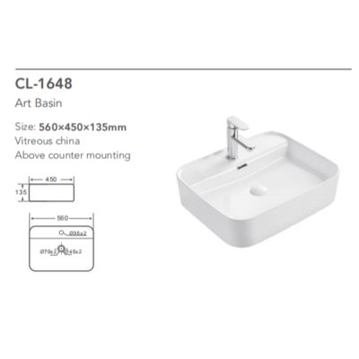 Sanitary Ware Countertop Washroom Ceramic Bathroom Sink Round Bathroom Wash Basin