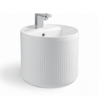 2025 Hot Sale Modern Design Oval Wash Basin Single-Hole Faucet Mount Wall Hung Ceramic Supplies for Hotels for Bathrooms