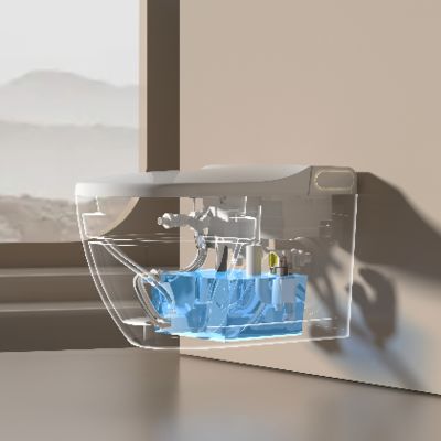 Wall-mounted Smart Toilet P-Trap Folding Wall Hung Toilet Seat Toilet Without Concealed Tank