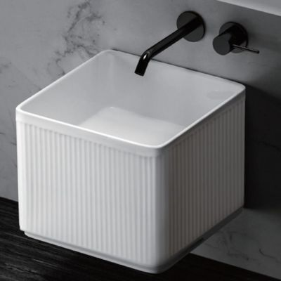 ALLWELL Modern Wall-Mounted Indoor Bathroom Sink Stylish Hand Basins for Washing  Wall-Hung Sinks