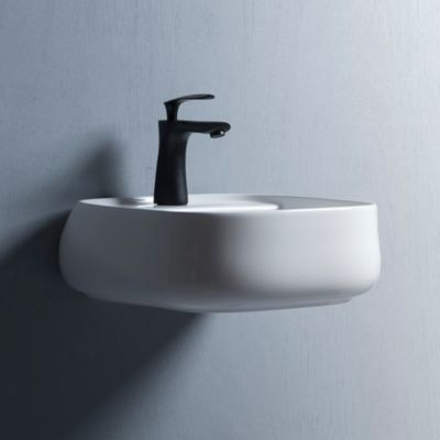 Wall-Hung Bathroom Sink & Slim Wash Basin - Leak-Proof Ceramic Sink Suitable for Apartments & Tiny Bathrooms