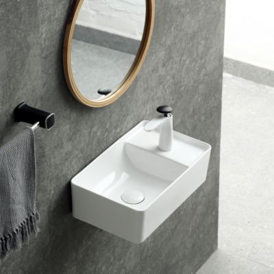 Rectangle Wash Basin for Bathroom Wall Mount Sink Wall Hung Hand Wash Basin