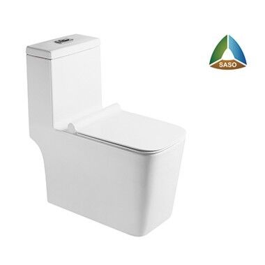 Hot Selling Luxury SASO Certified One-Piece Ceramic Toilet Square Shape Siphonic Modern Design Elongated Bowl 1pc