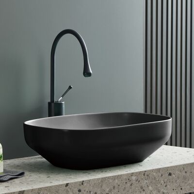 Italian Art Basin Modern Minimalist Designer Wash Basin Big Size Oval Bathroom Sinks With Drainer New Arrival