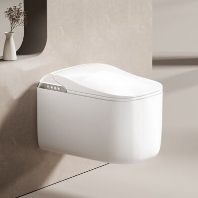 One Piece Toilet with Built-in Heated Bidet Seat Built-in Tank & Pump-Assisted Smart Toilet for Project