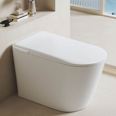 Upgraded Smart Toilet with Powerful Flush for Low Water Pressure Instant Warm Clear electric bidet toilet seat